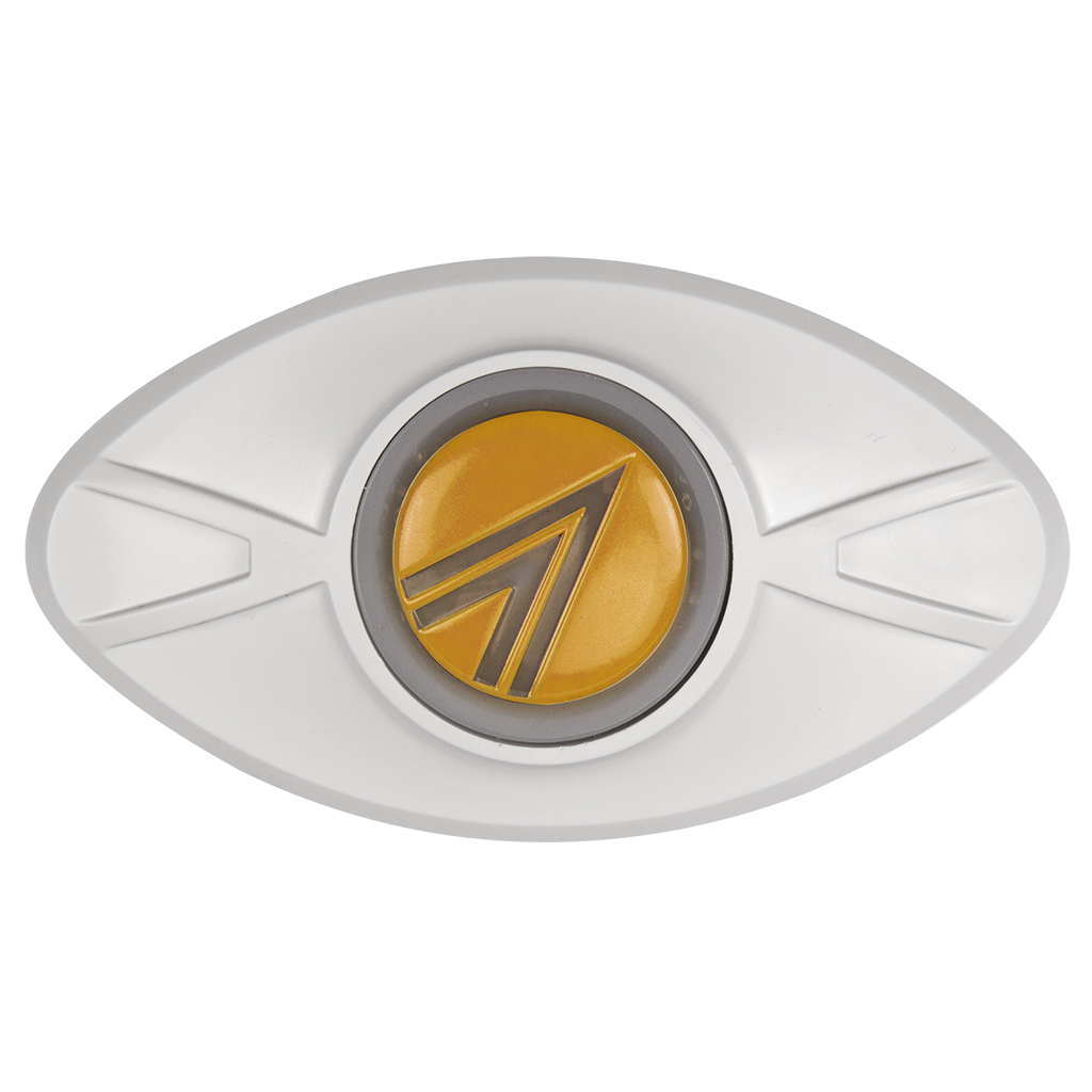 Répéteur optique lumineux de couleur jaune, visible à 360°