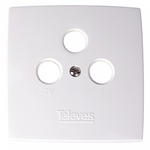 [TVS-544302] Platine Frontale Blanche pour Prise TV-R-SAT
