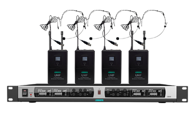 [D-D5816] Système de microphone sans fil 4 canaux réglable en fréquence UHF